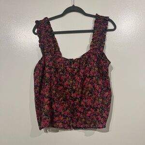 Treasure & Bond Ruched Strap Floral Tank